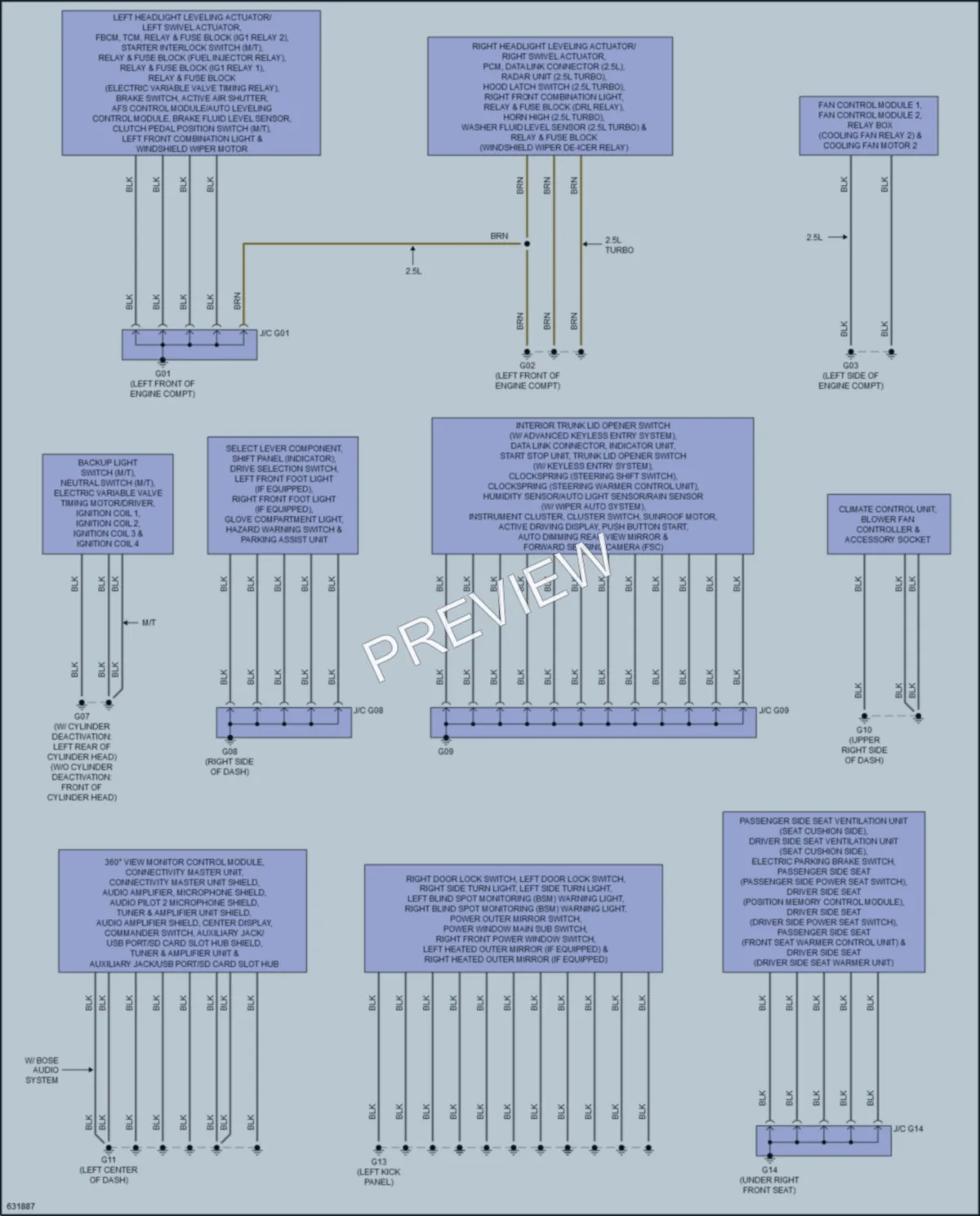 2019 Mazda 6 Ground Distribution wiring diagram preview
