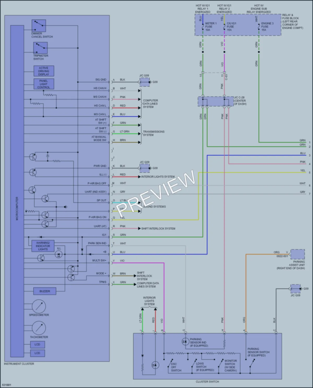 2019 Mazda 6 Instrument Cluster wiring diagram preview