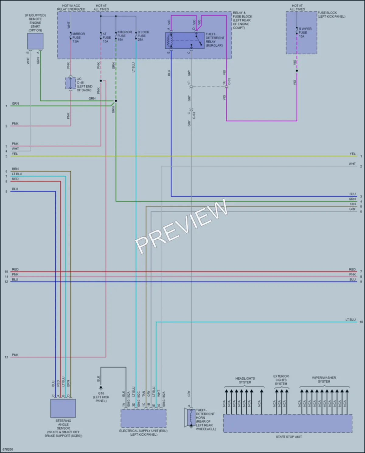 2019 Mazda CX3 Anti Theft wiring diagram preview