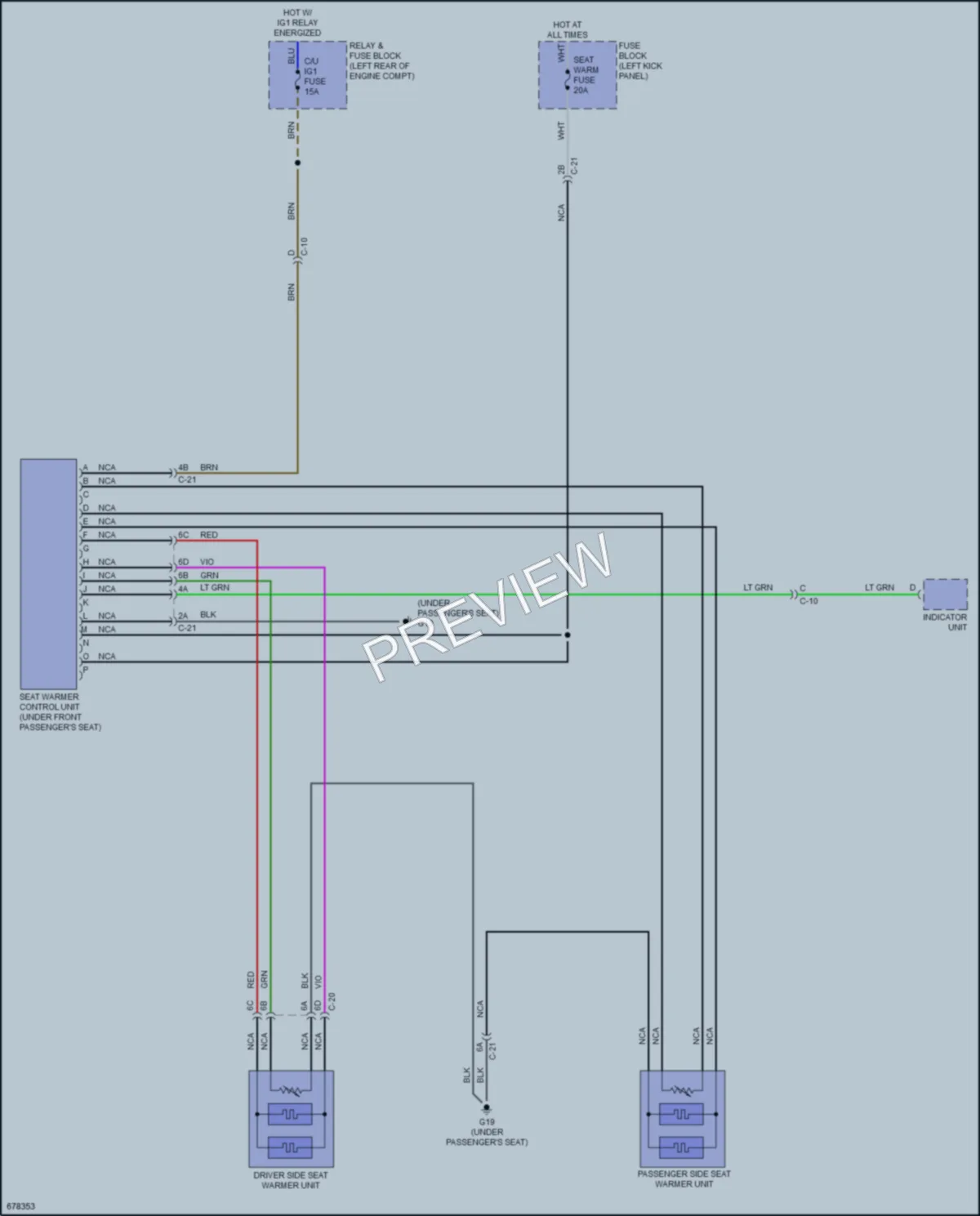 2019 Mazda CX3 Power Seats wiring diagram preview
