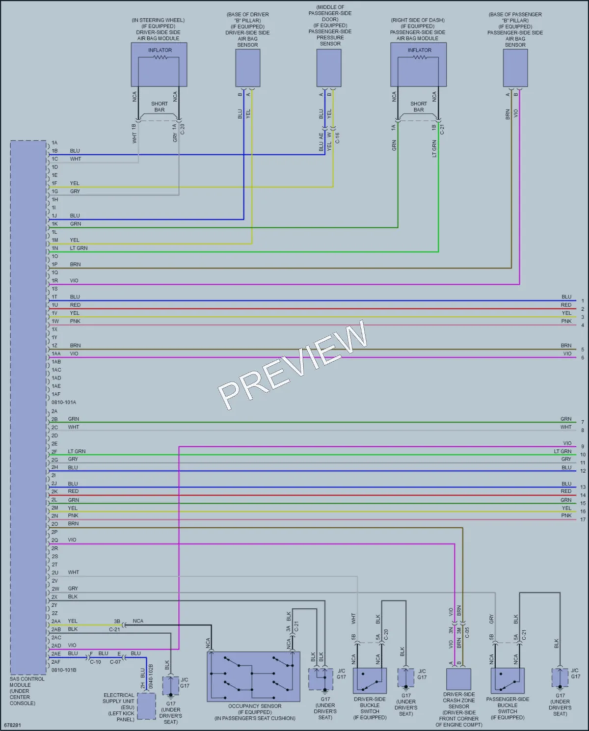 2019 Mazda CX3 Supplemental Restraints wiring diagram preview