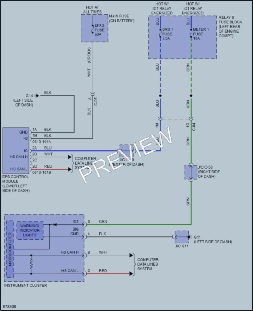 2019 Mazda CX5 Electronic Power Steering wiring diagram preview
