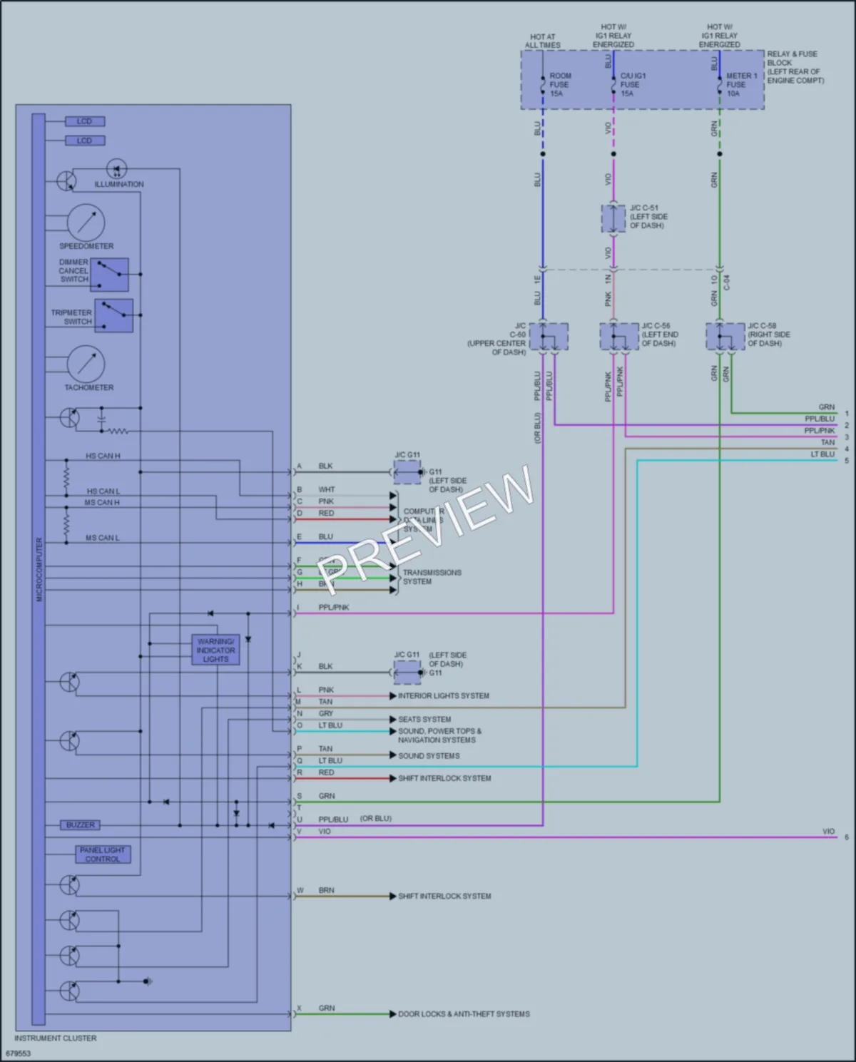 2019 Mazda CX5 Instrument Cluster wiring diagram preview
