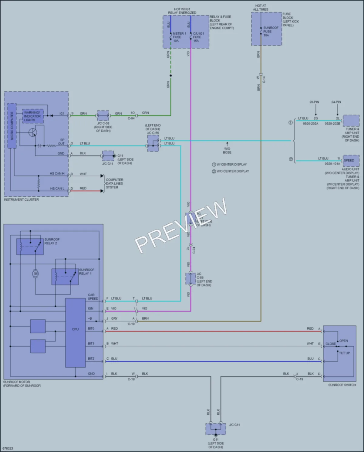 2019 Mazda CX5 Power Top Sunroof wiring diagram preview