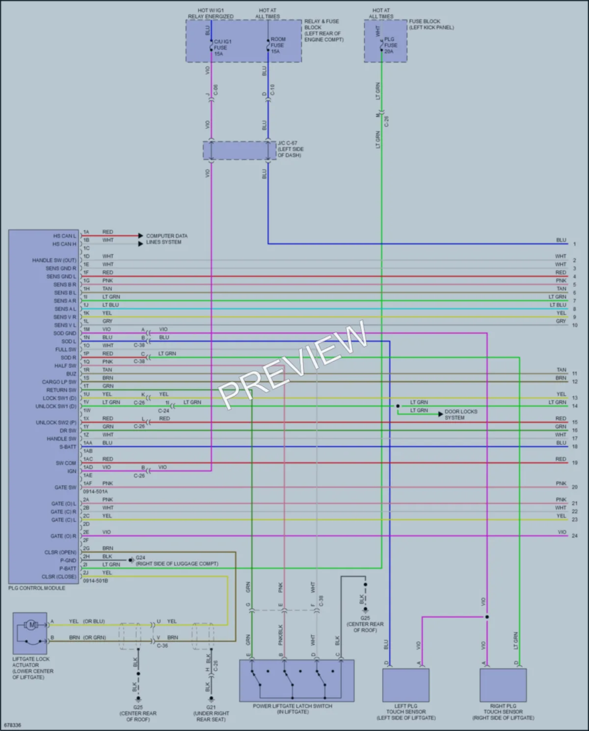 2019 Mazda CX5 Trunk Tailgate Fuel Door wiring diagram preview