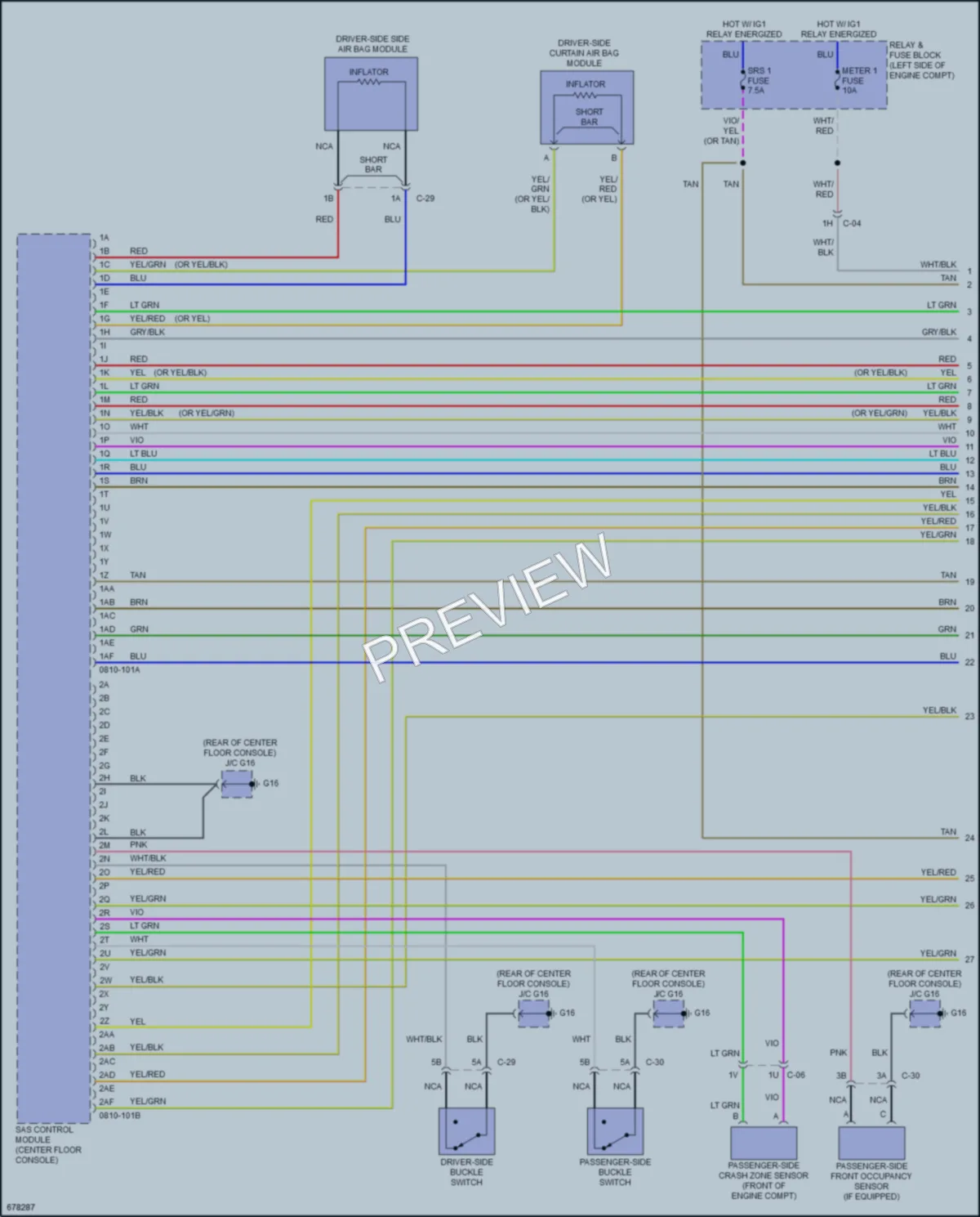 2019 Mazda CX9 Supplemental Restraints wiring diagram preview