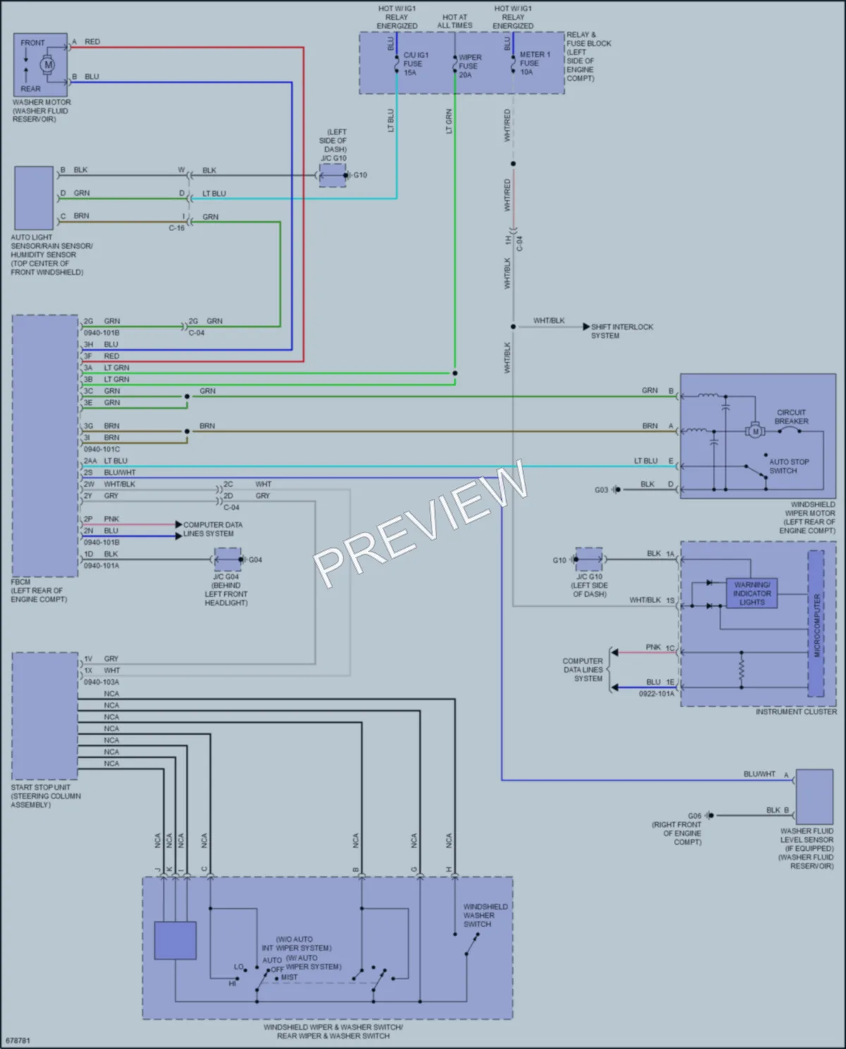 2019 Mazda CX9 Wiper Washer wiring diagram preview