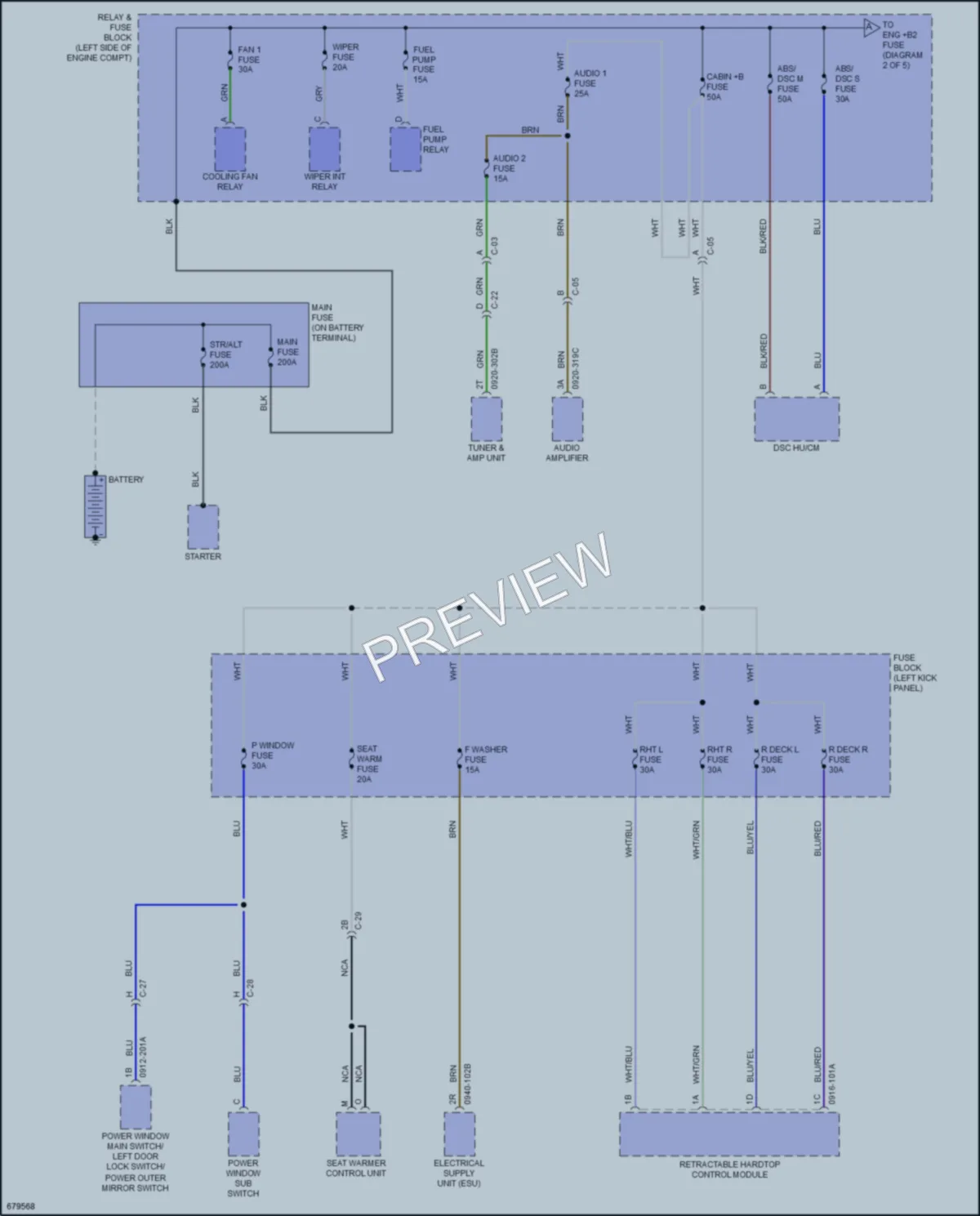 2019 Mazda MX5MiataRF Power Distribution wiring diagram preview