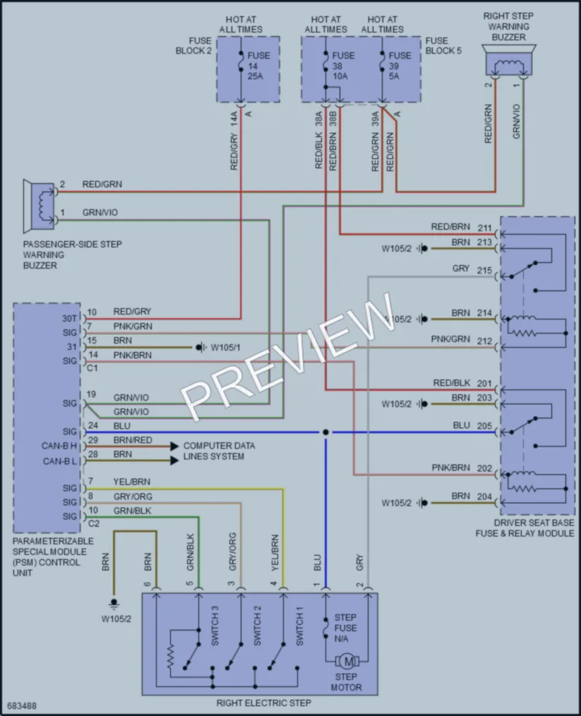 2019 MercedesBenz 3500XDSprinter Trunk Tailgate Fuel Door wiring diagram preview