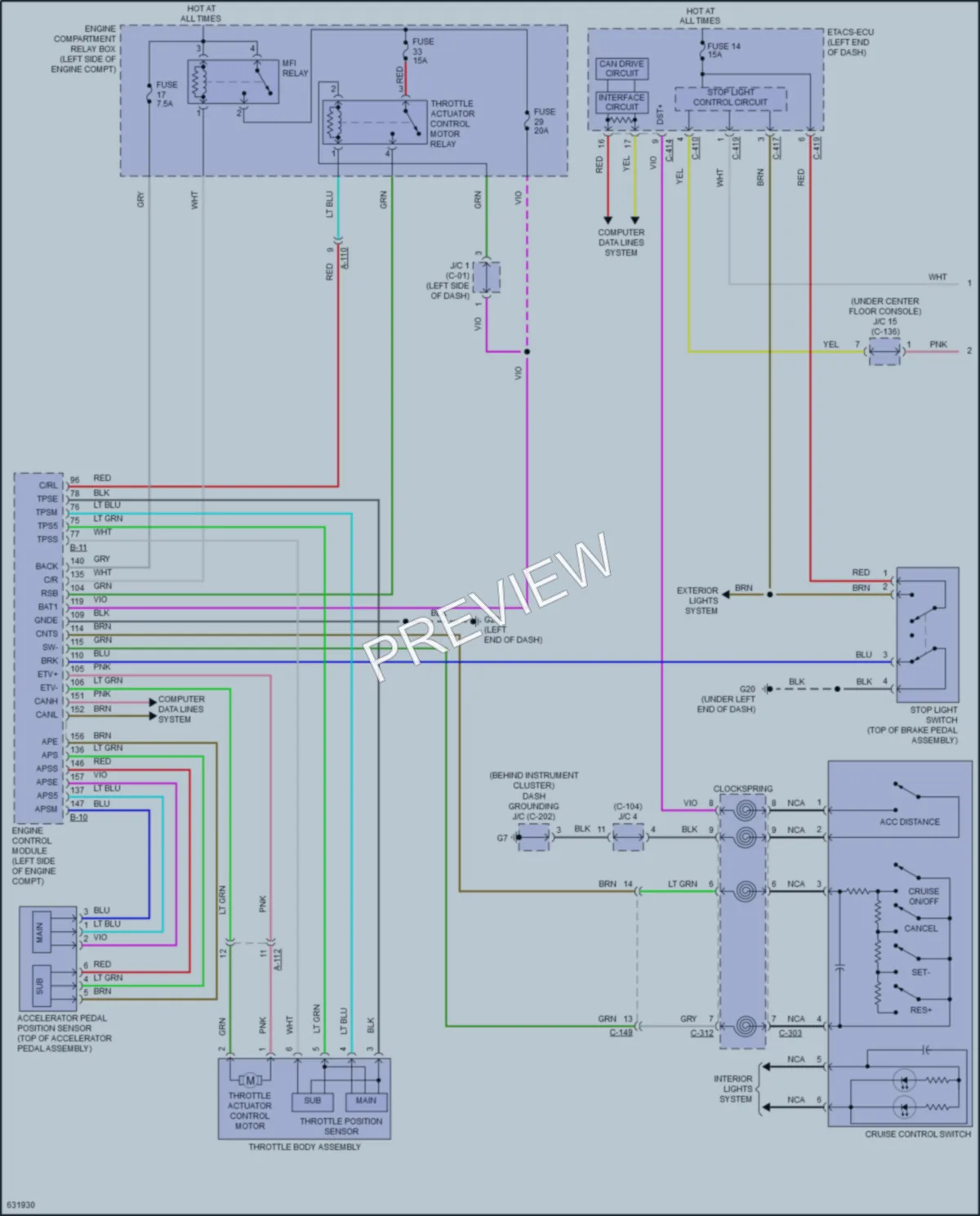 2019 Mitsubishi EclipseCross Cruise Control wiring diagram preview