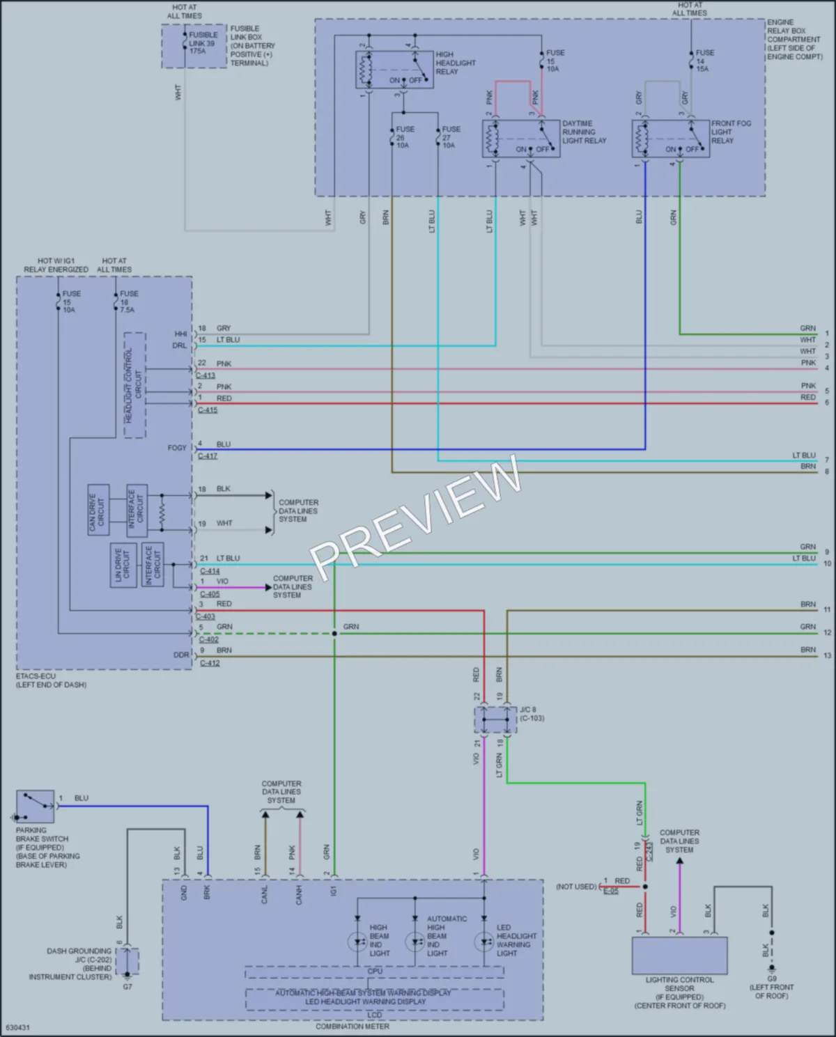 2019 Mitsubishi EclipseCross Headlights wiring diagram preview