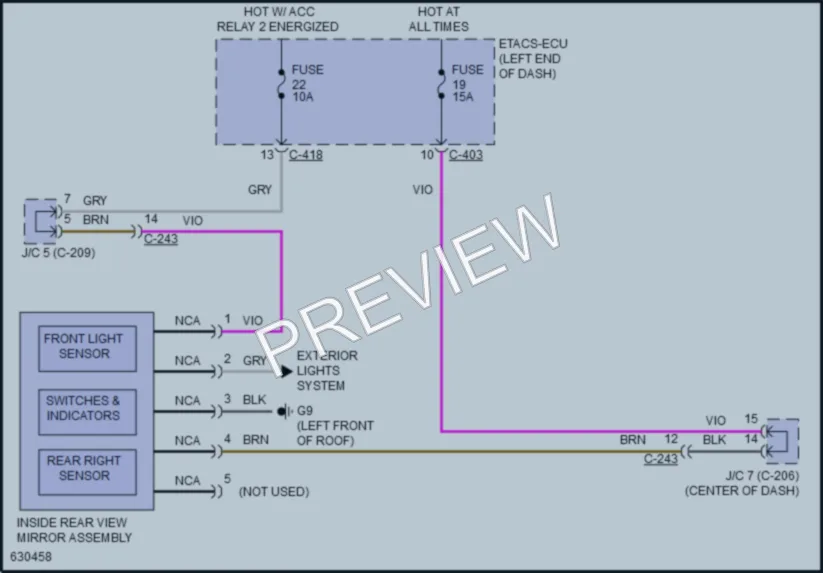 2019 Mitsubishi EclipseCross Power Mirrors wiring diagram preview