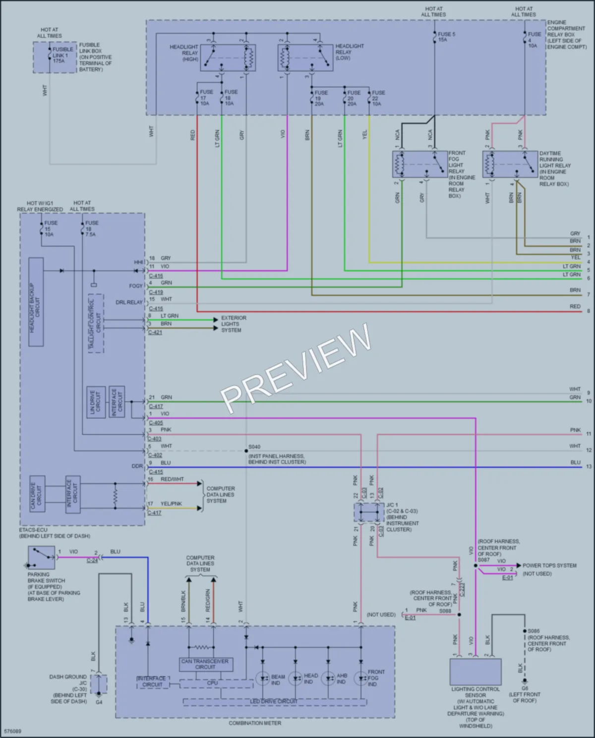 2019 Mitsubishi Outlander Headlights wiring diagram preview
