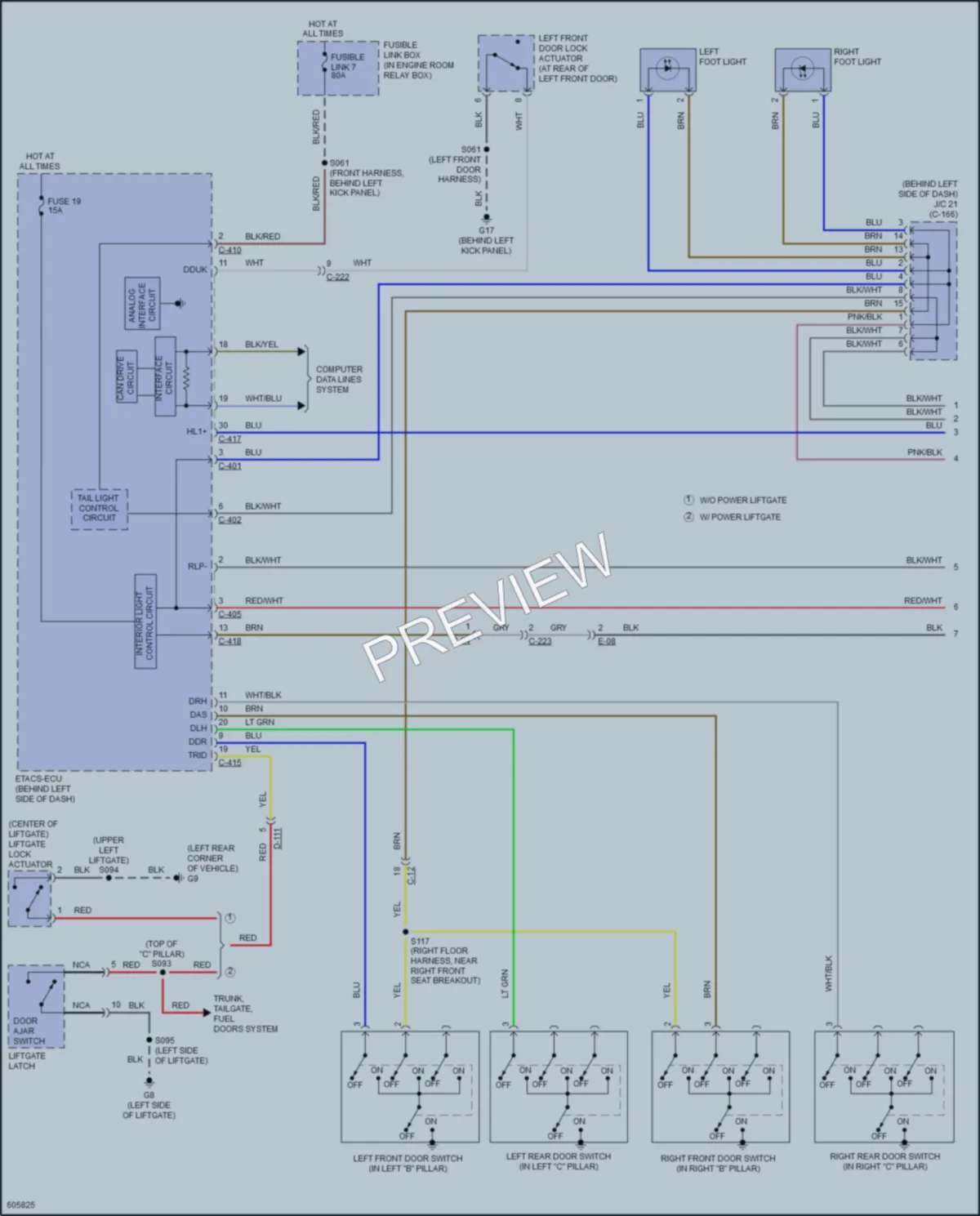2019 Mitsubishi Outlander Interior Lights wiring diagram preview