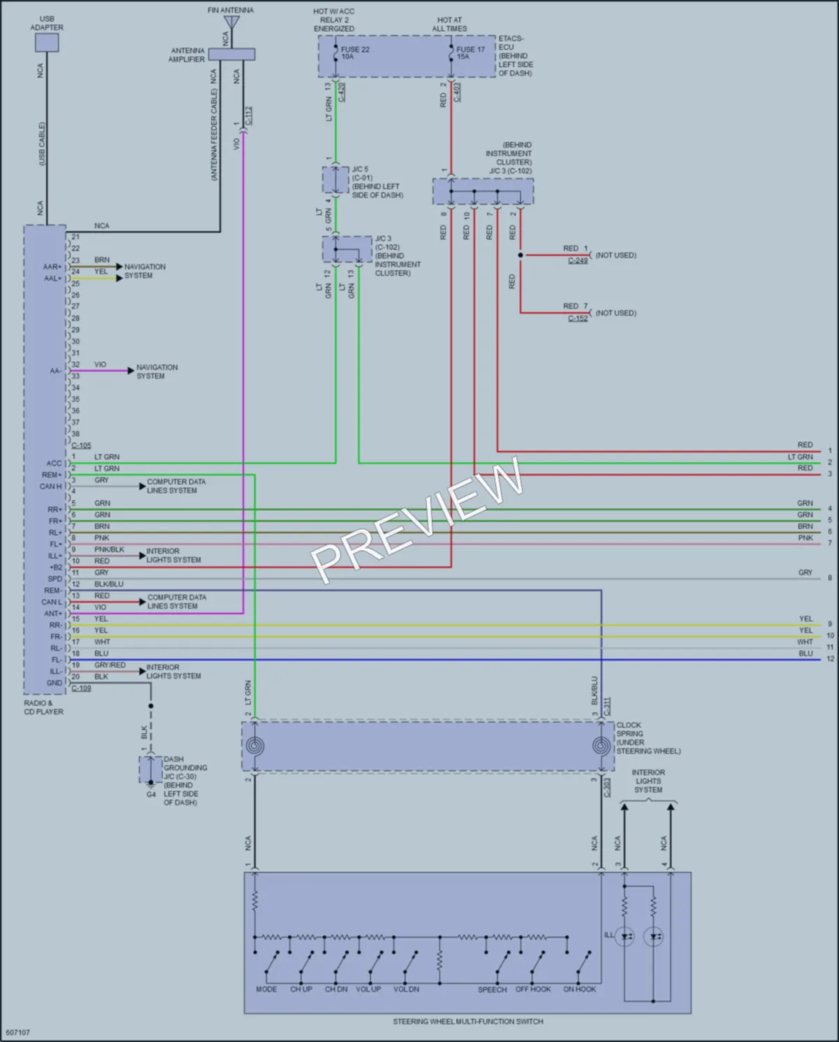2019 Mitsubishi Outlander Radio wiring diagram preview