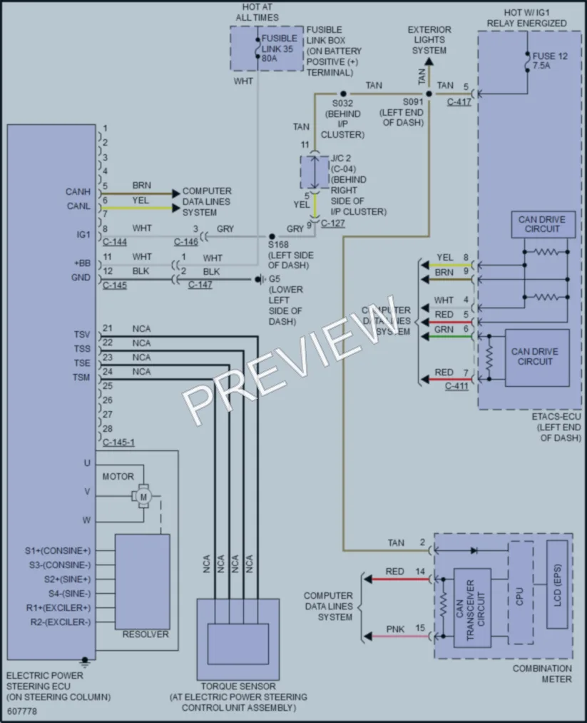 2019 Mitsubishi OutlanderSport Electronic Power Steering wiring diagram preview