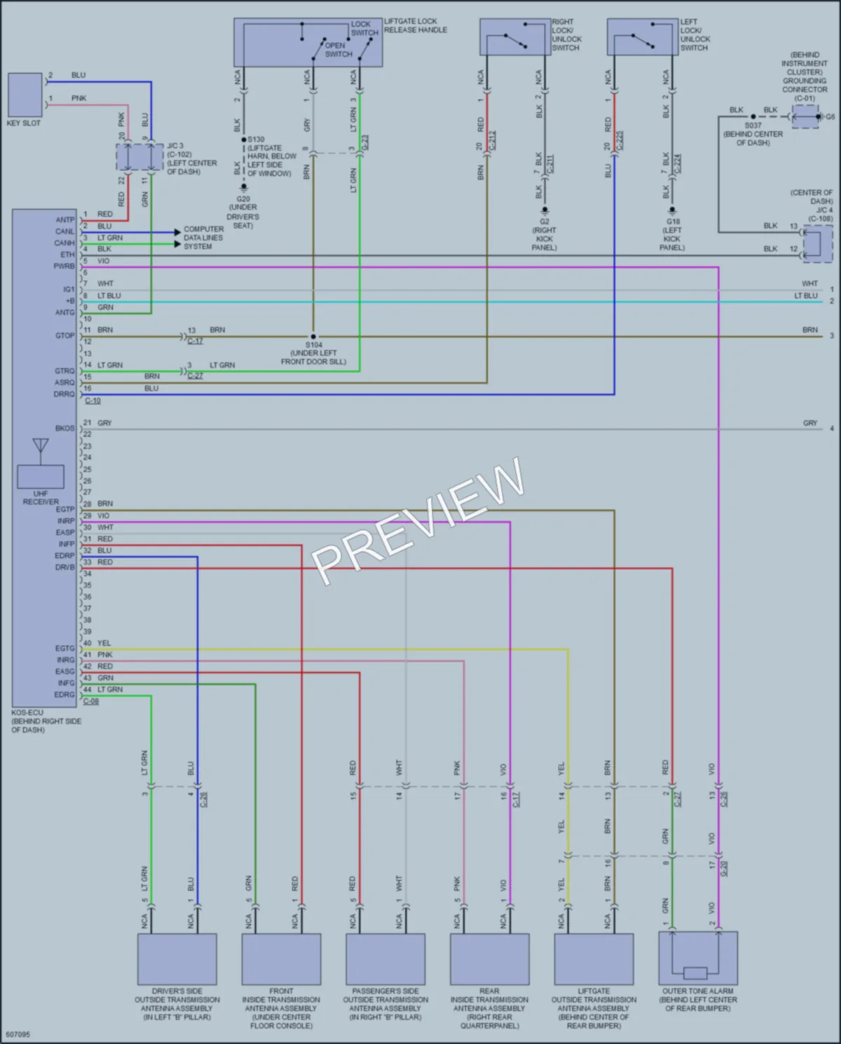 2019 Mitsubishi OutlanderSport Power Door Locks wiring diagram preview