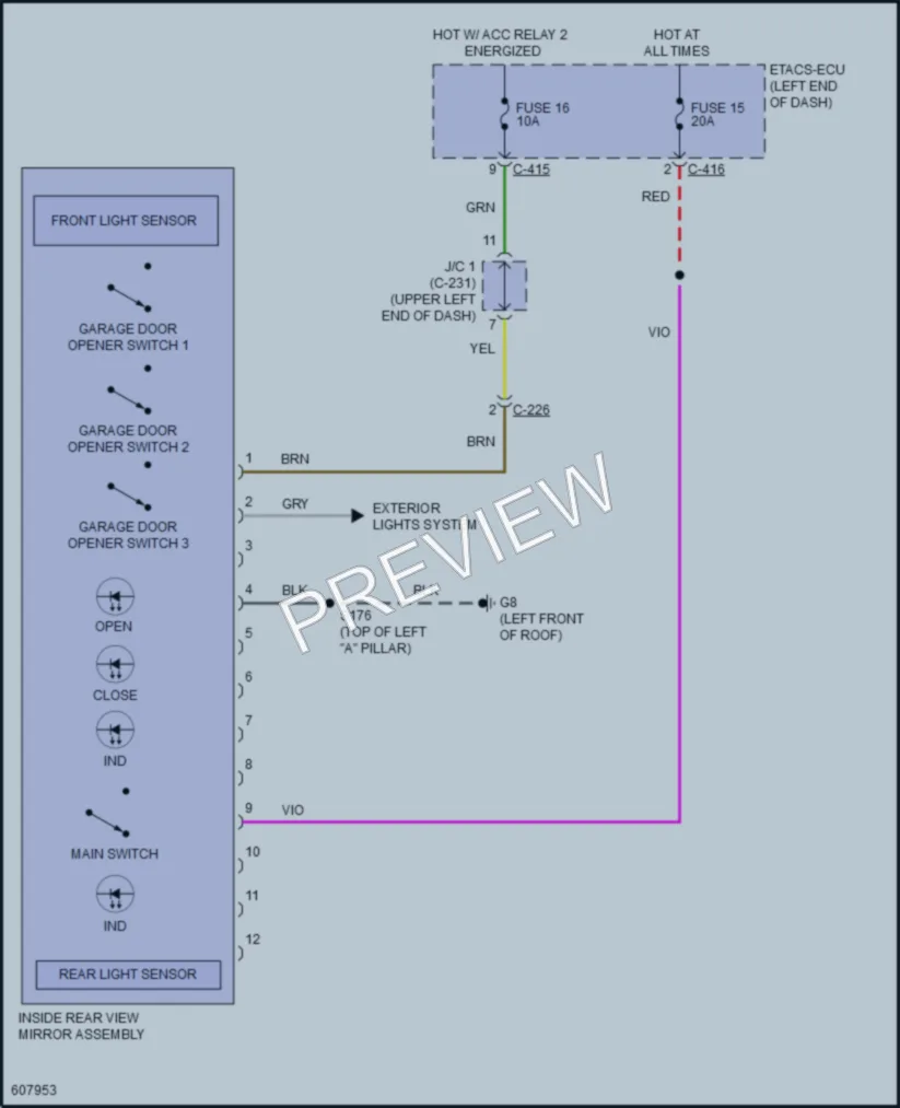 2019 Mitsubishi OutlanderSport Power Mirrors wiring diagram preview