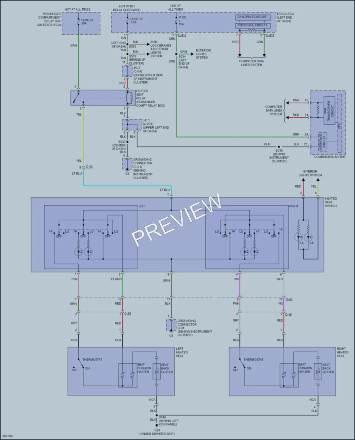 2019 Mitsubishi OutlanderSport Power Seats wiring diagram preview