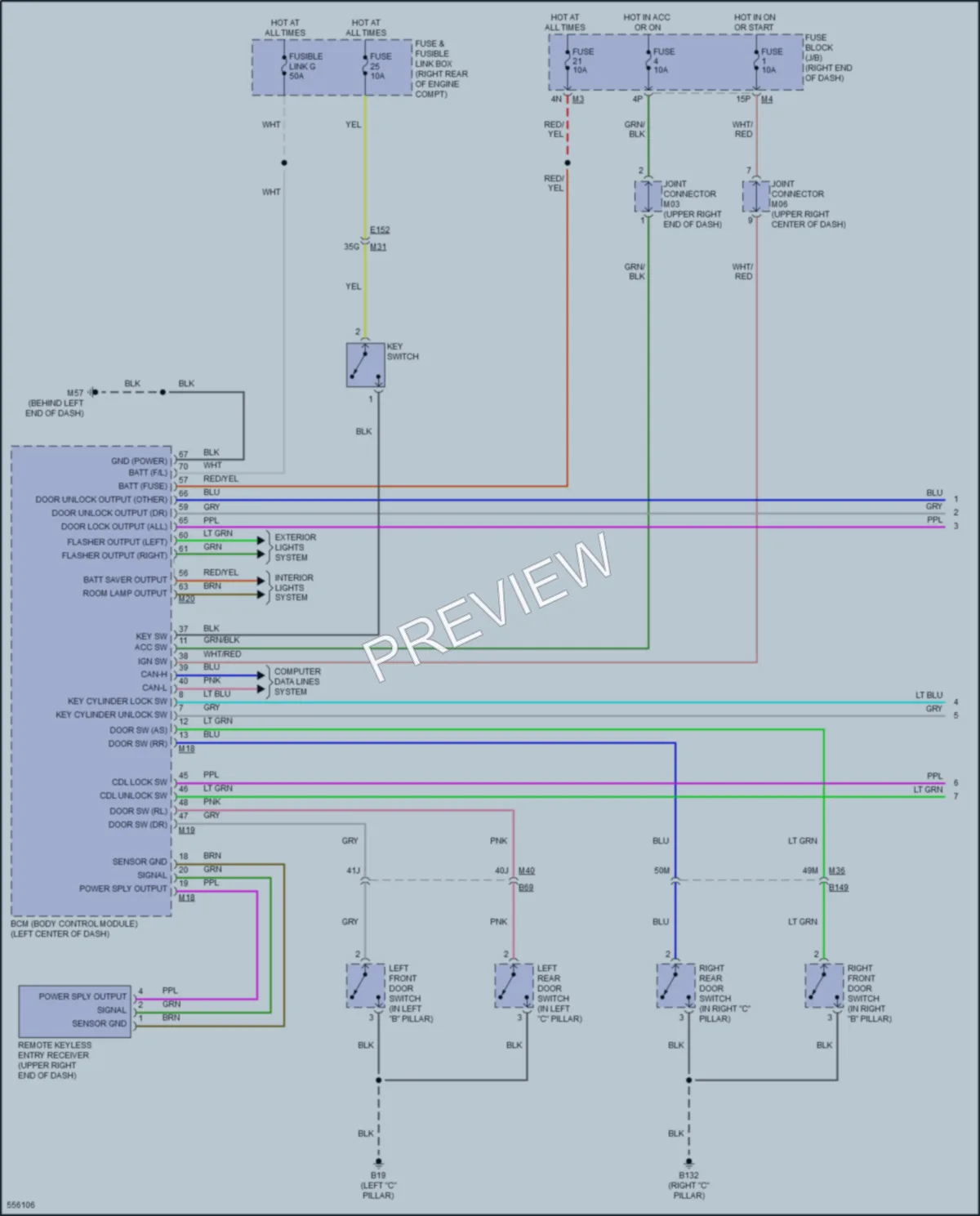 2019 Nissan Frontier Power Door Locks wiring diagram preview