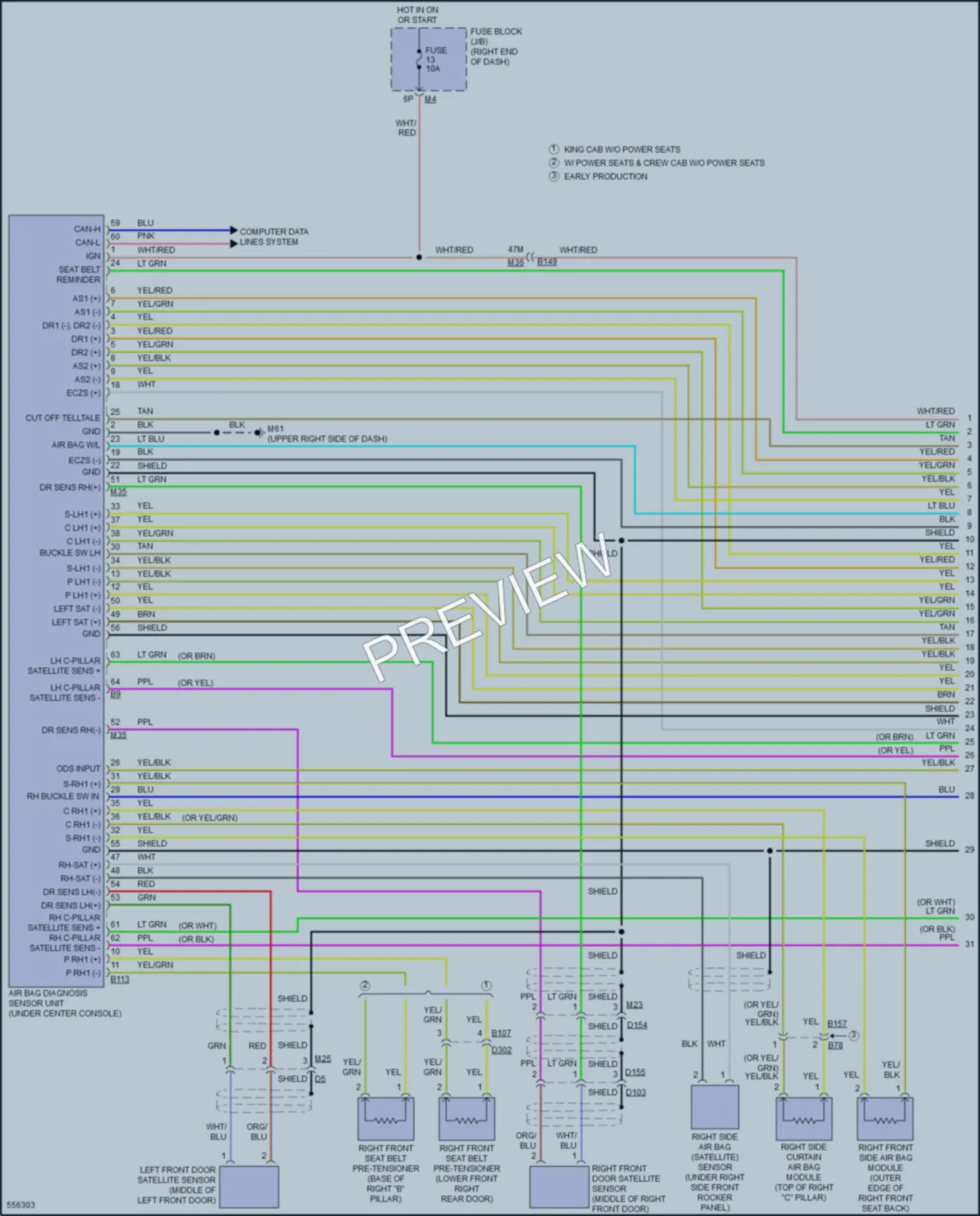 2019 Nissan Frontier Supplemental Restraints wiring diagram preview