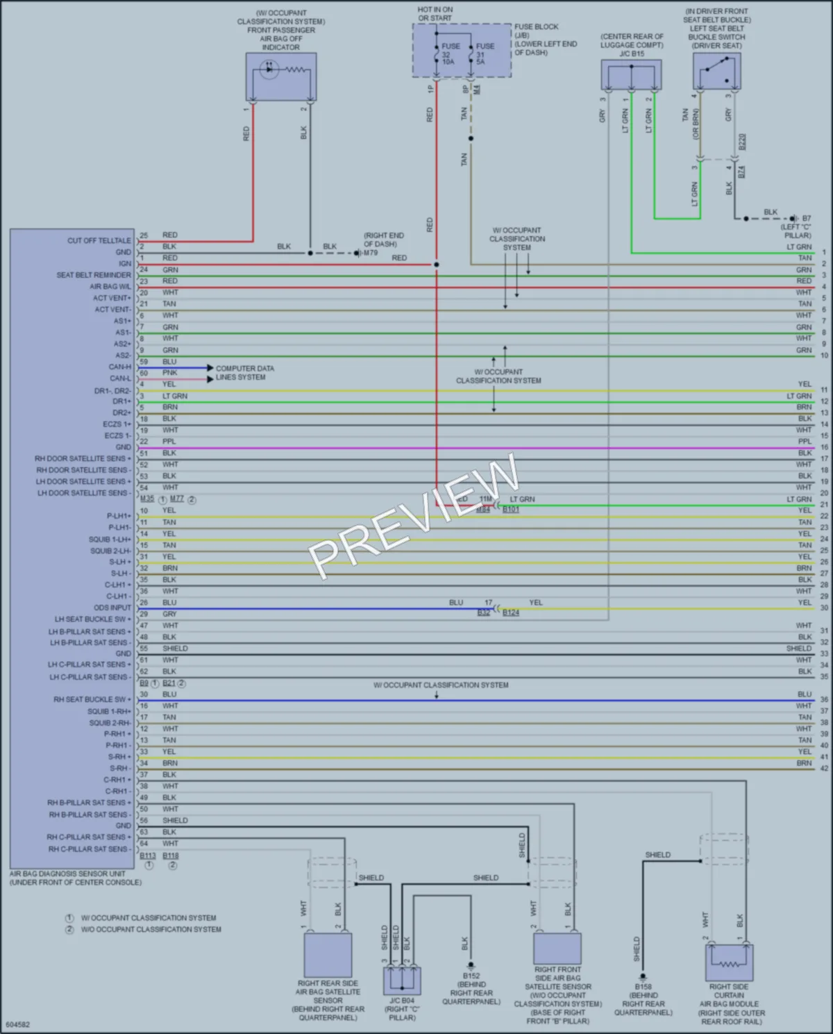 2019 Nissan Pathfinder Supplemental Restraints wiring diagram preview