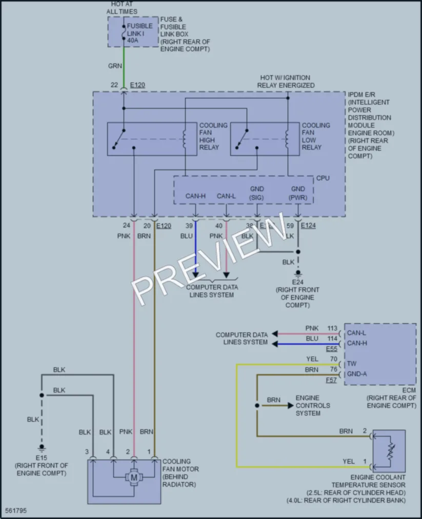 2019 Porsche Frontier Cooling Fan wiring diagram preview