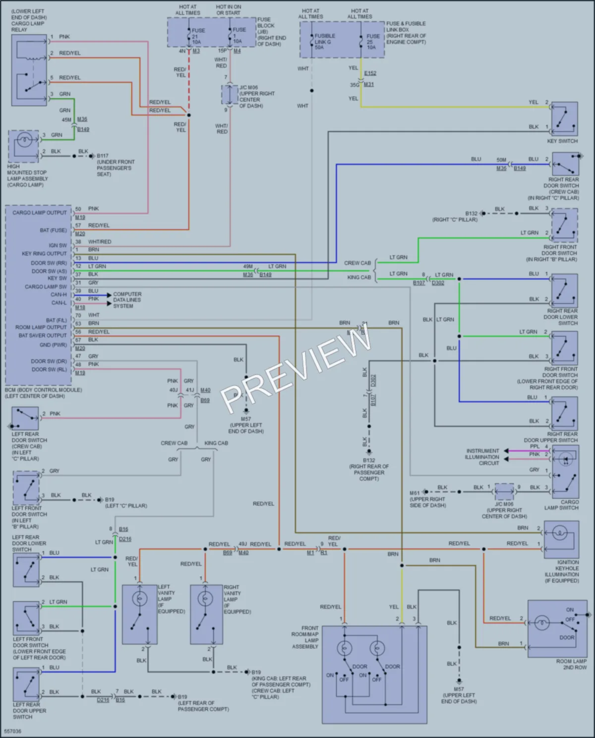2019 Porsche Frontier Interior Lights wiring diagram preview