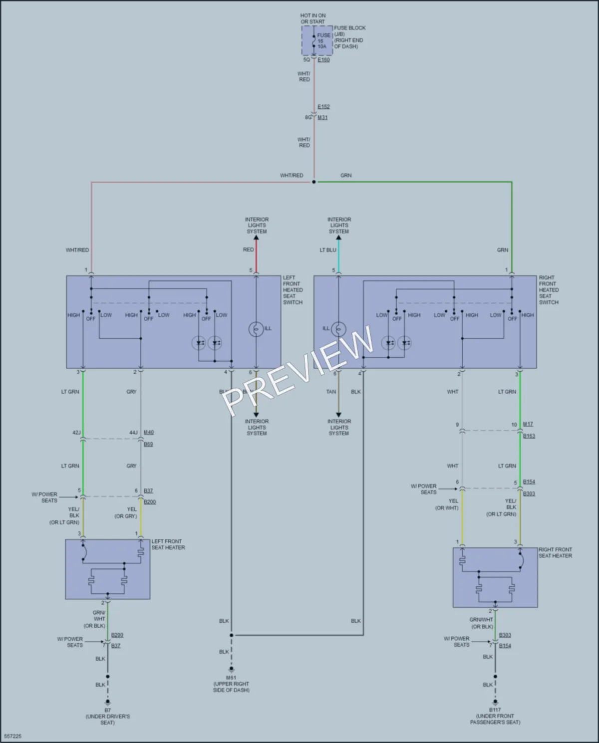 2019 Porsche Frontier Power Seats wiring diagram preview