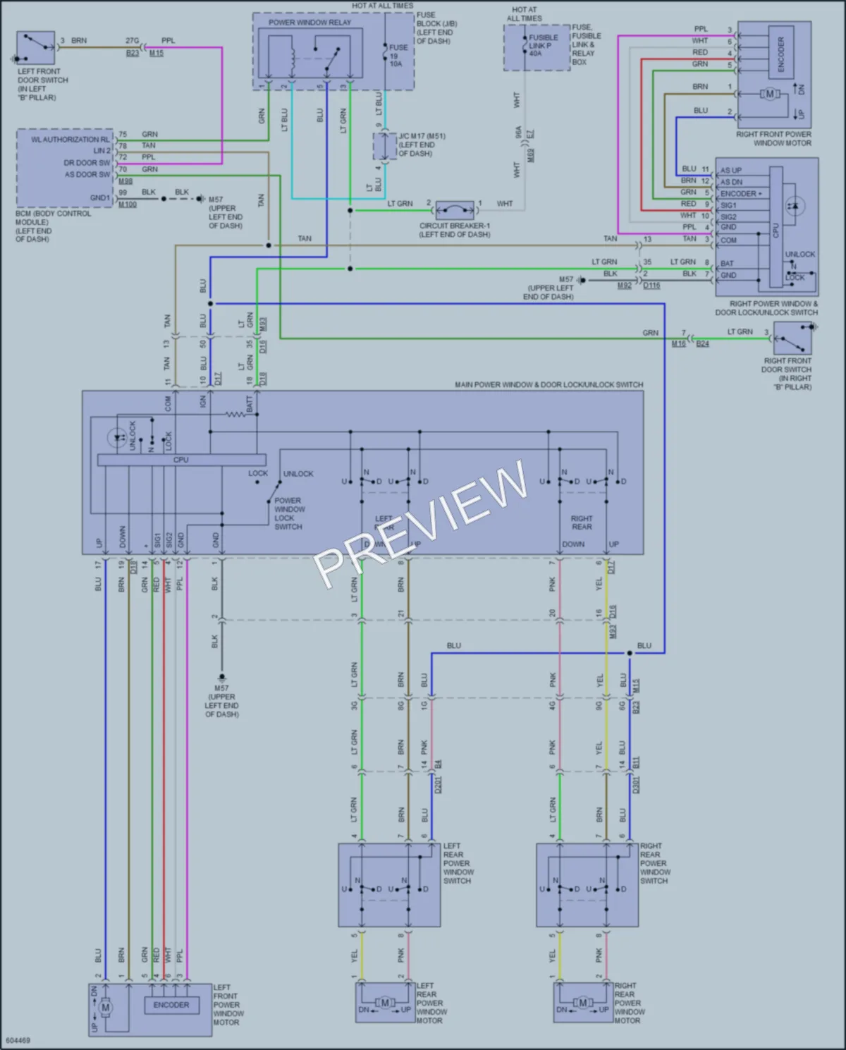 2019 Porsche Kicks Power Windows wiring diagram preview