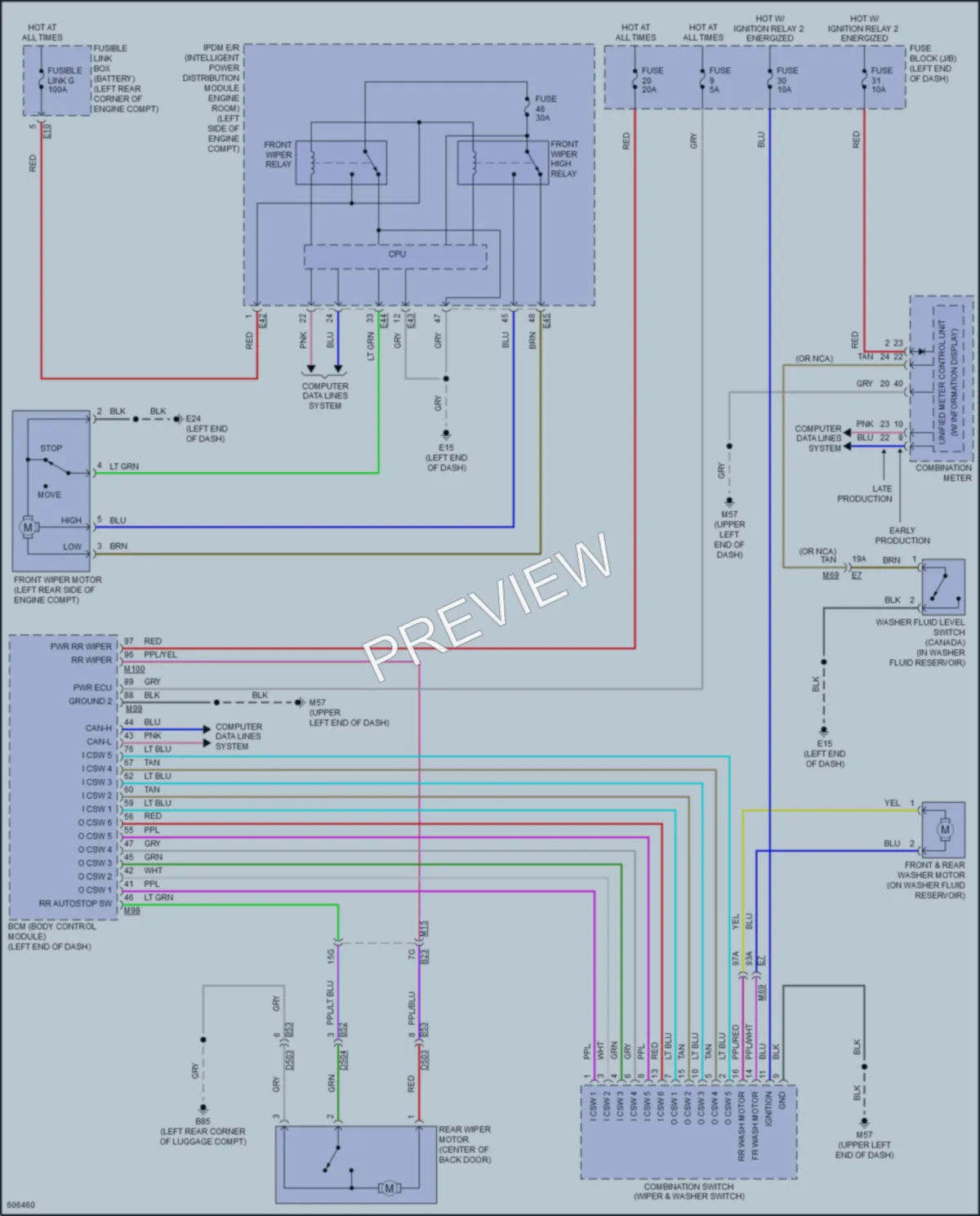 2019 Porsche Kicks Wiper Washer wiring diagram preview