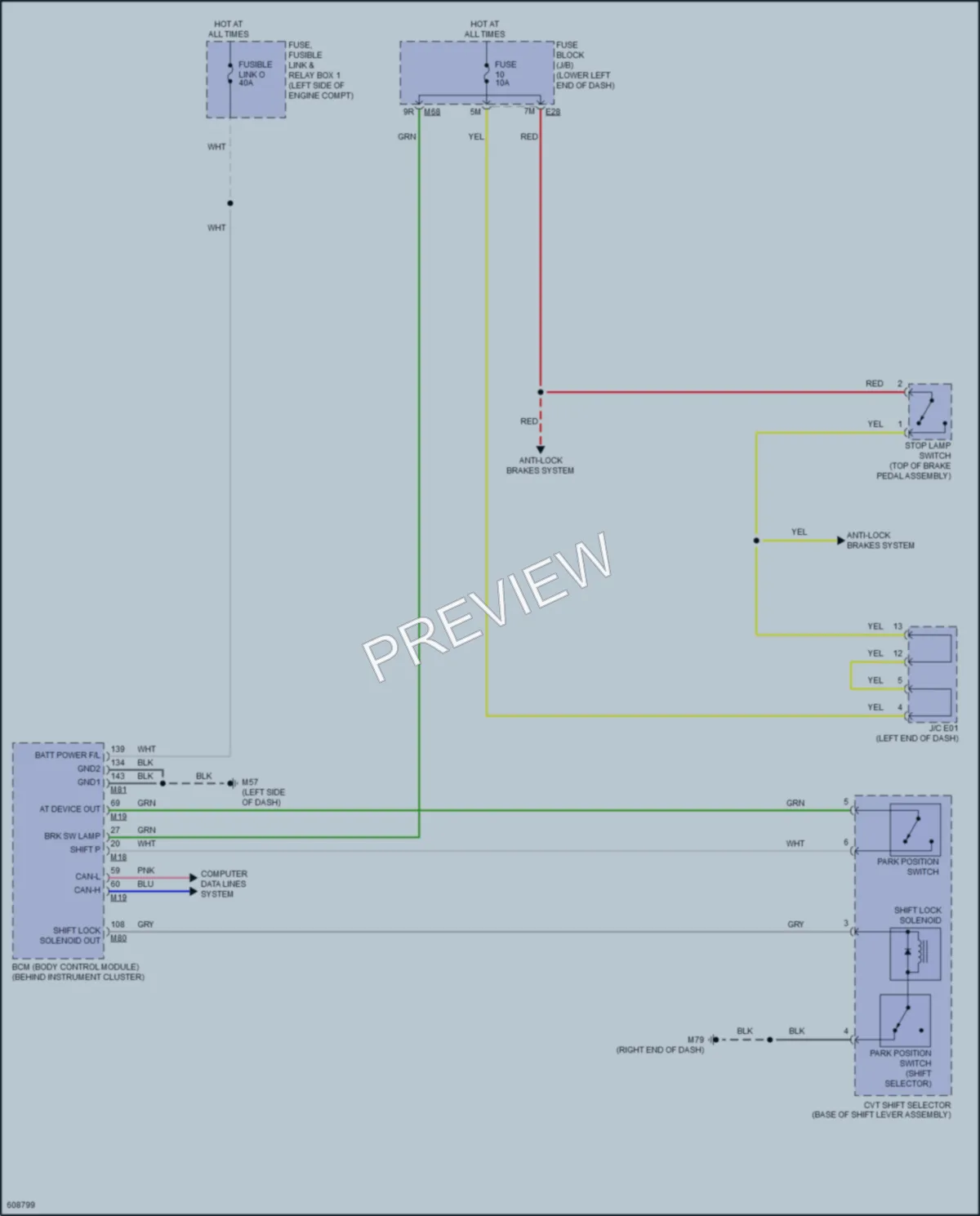 2019 Porsche Pathfinder Shift Interlock wiring diagram preview