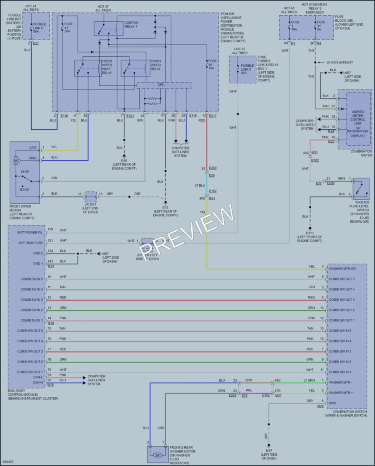 2019 Porsche Pathfinder Wiper Washer wiring diagram preview