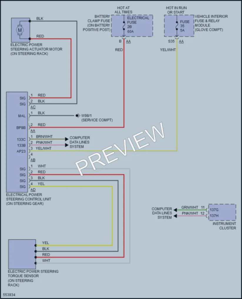 2019 Smart fortwoelectric Electronic Power Steering wiring diagram preview