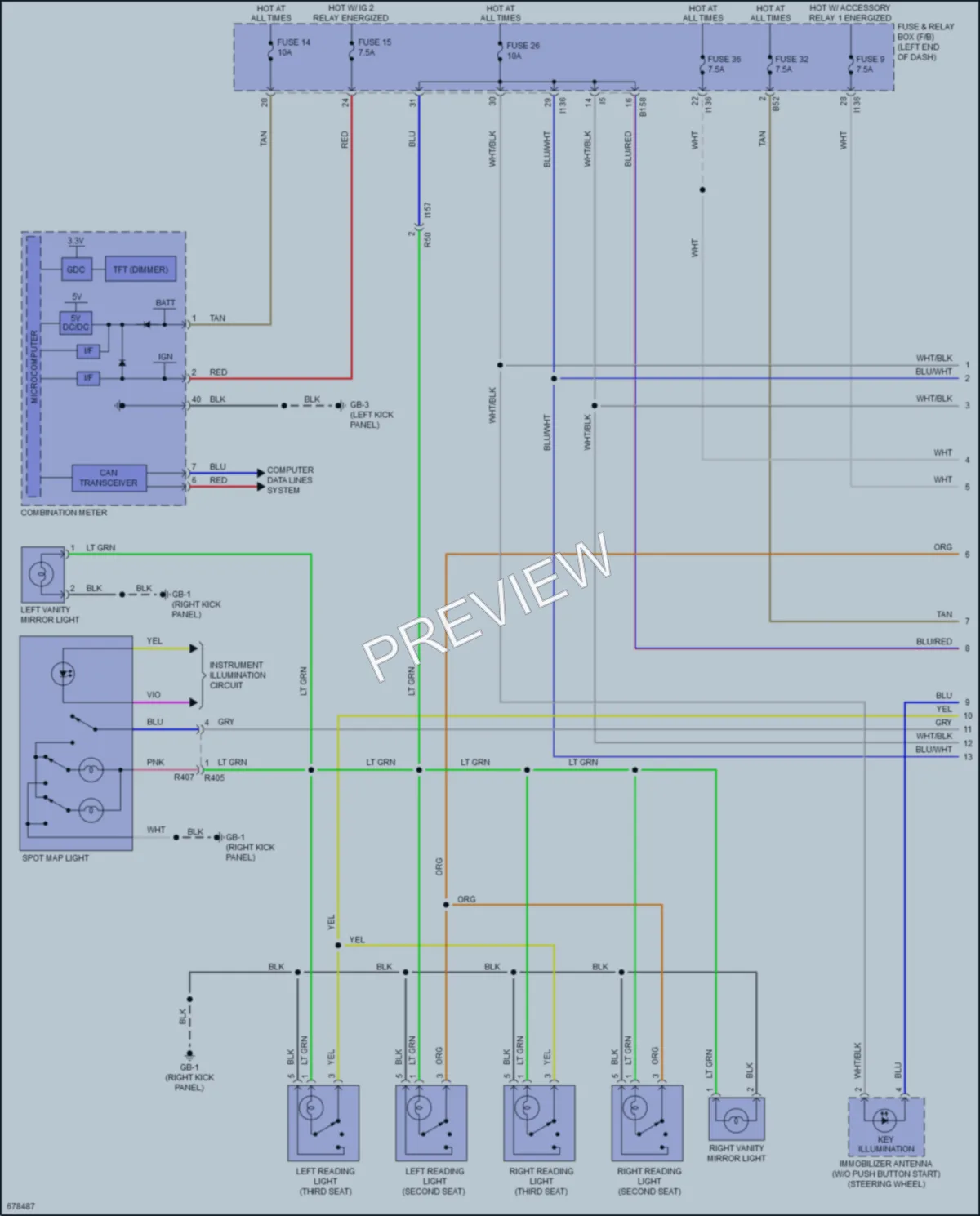 2019 Subaru Ascent Interior Lights wiring diagram preview