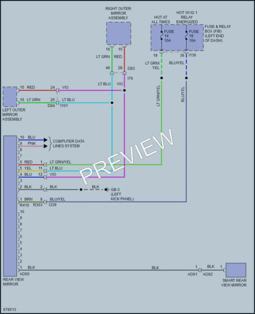 2019 Subaru Ascent Power Mirrors wiring diagram preview