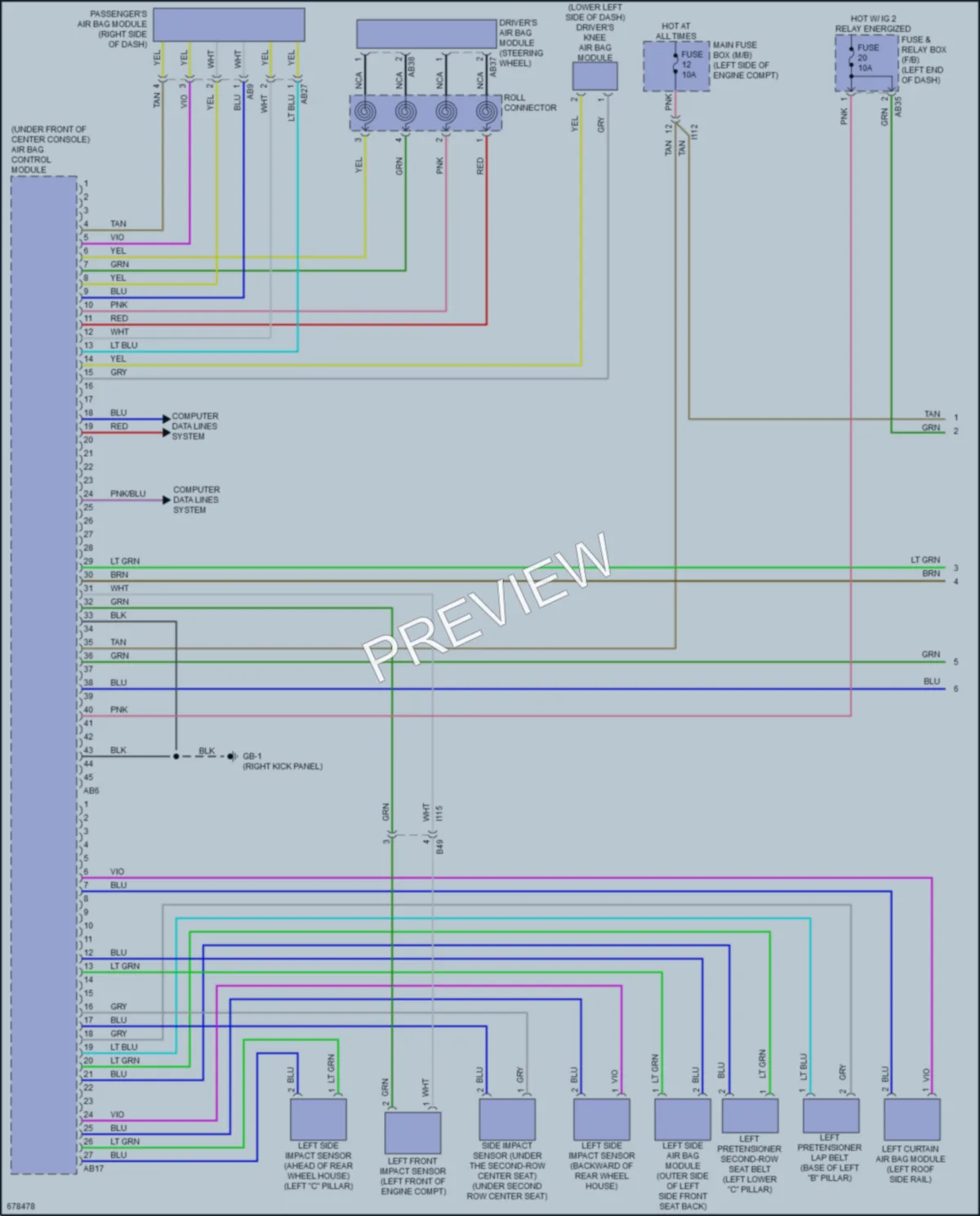 2019 Subaru Ascent Supplemental Restraints wiring diagram preview