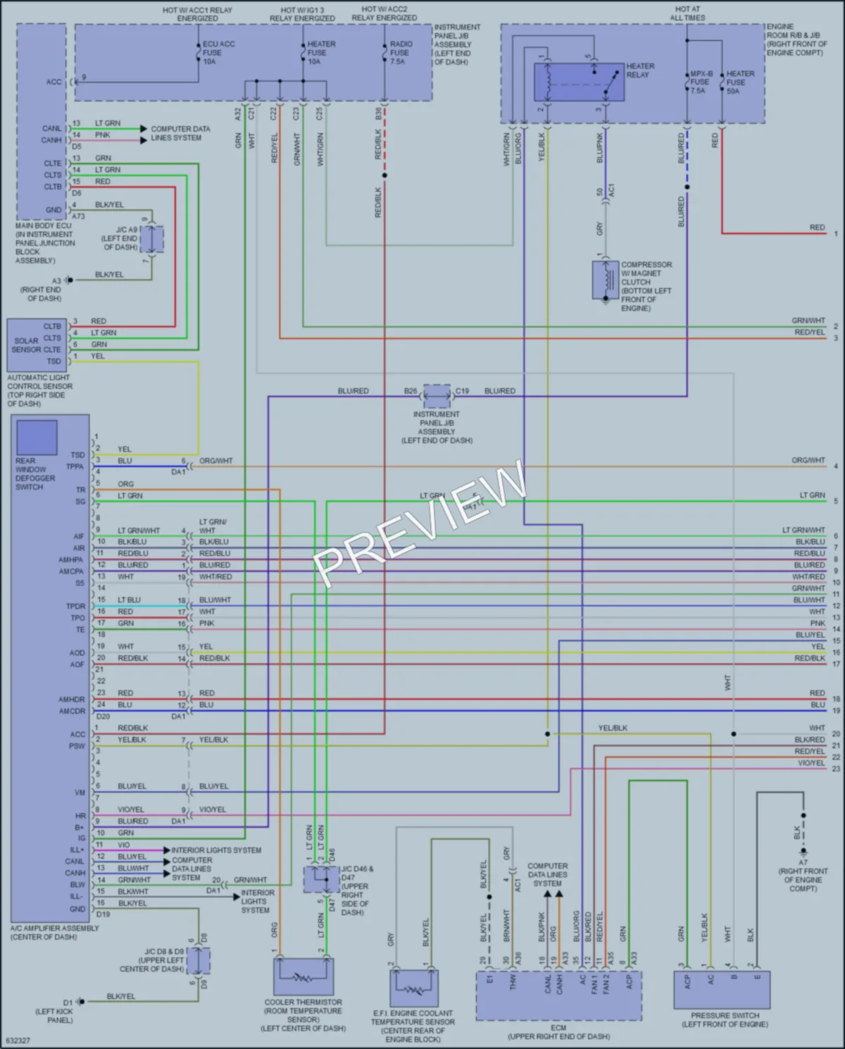 2019 Subaru BRZ Air Conditioning wiring diagram preview