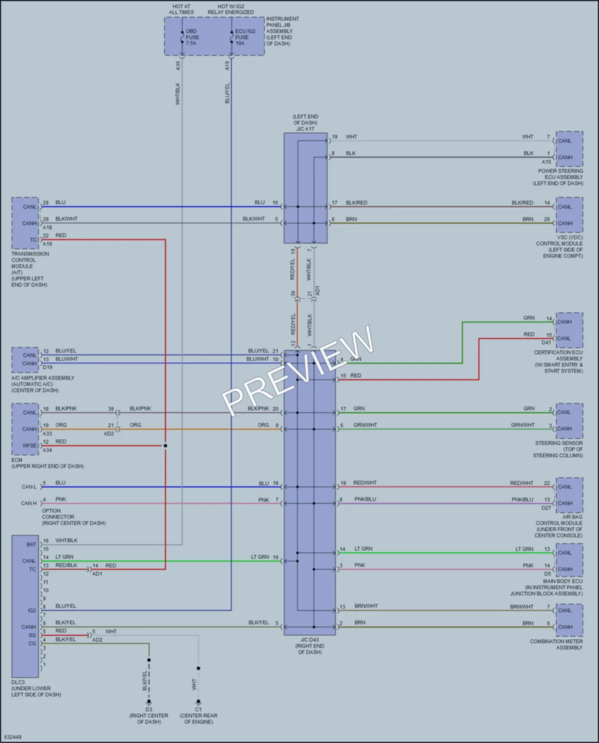 2019 Subaru BRZ Computer Data Lines wiring diagram preview