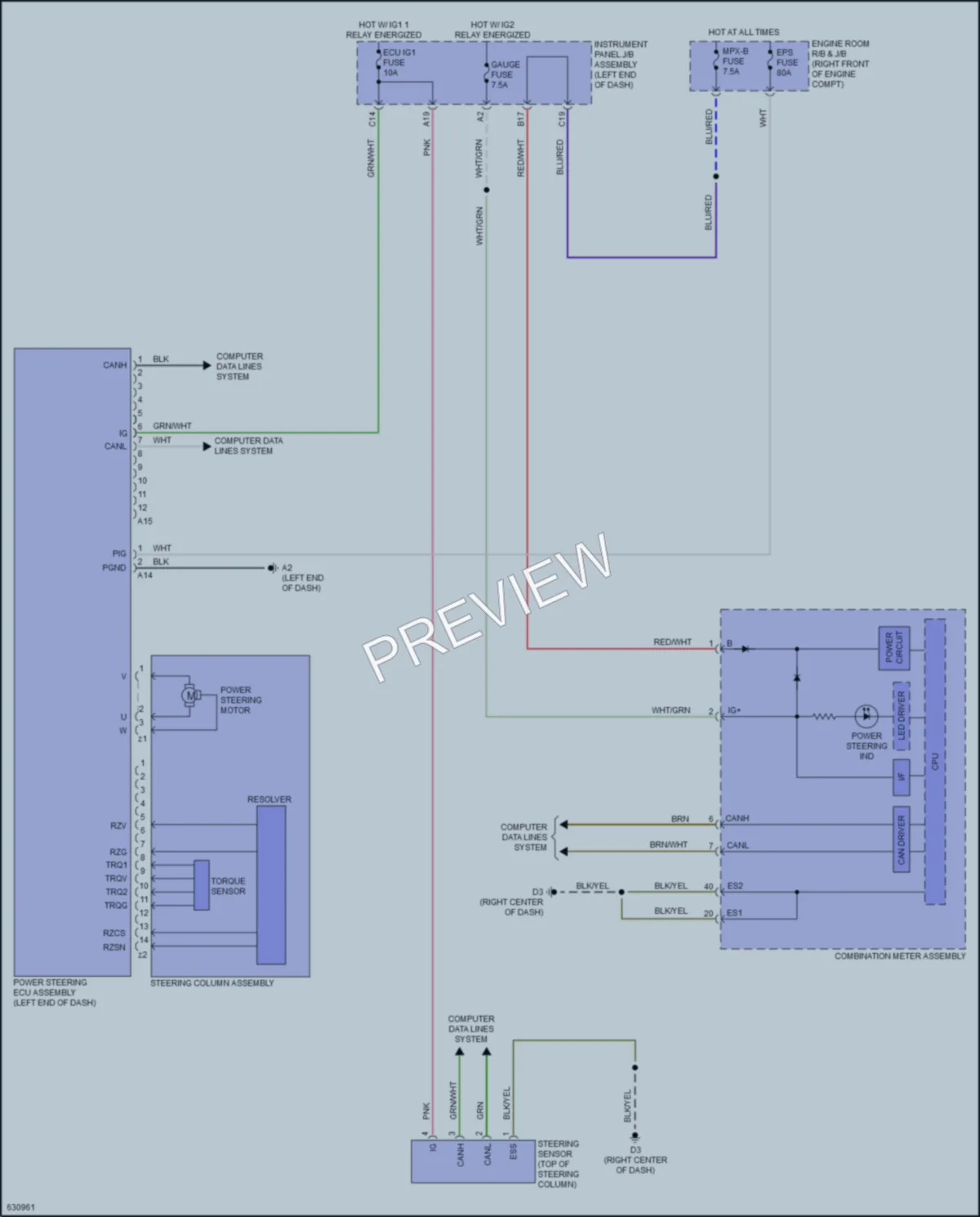 2019 Subaru BRZ Electronic Power Steering wiring diagram preview