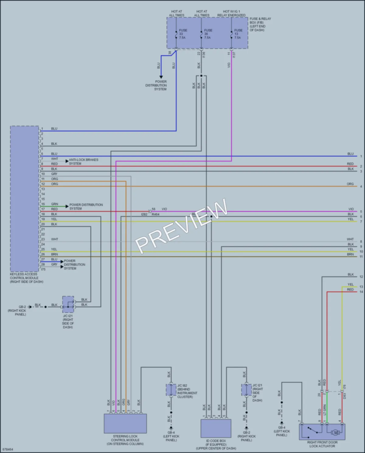2019 Subaru Crosstrek Anti Theft wiring diagram preview