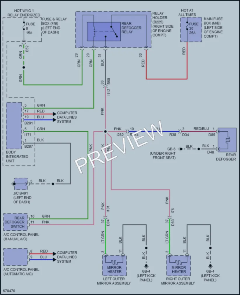 2019 Subaru Crosstrek Defoggers wiring diagram preview