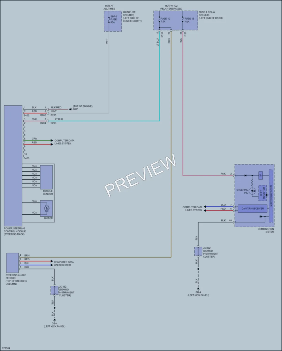 2019 Subaru Crosstrek Electronic Power Steering wiring diagram preview