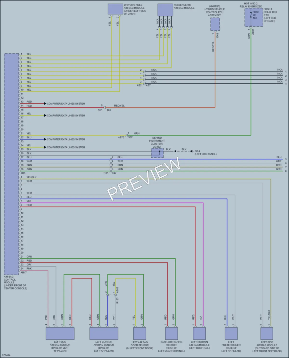 2019 Subaru Crosstrek Supplemental Restraints wiring diagram preview