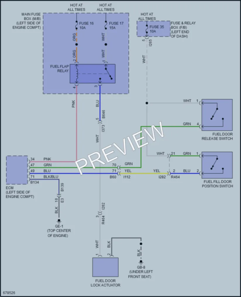 2019 Subaru Crosstrek Trunk Tailgate Fuel Door wiring diagram preview