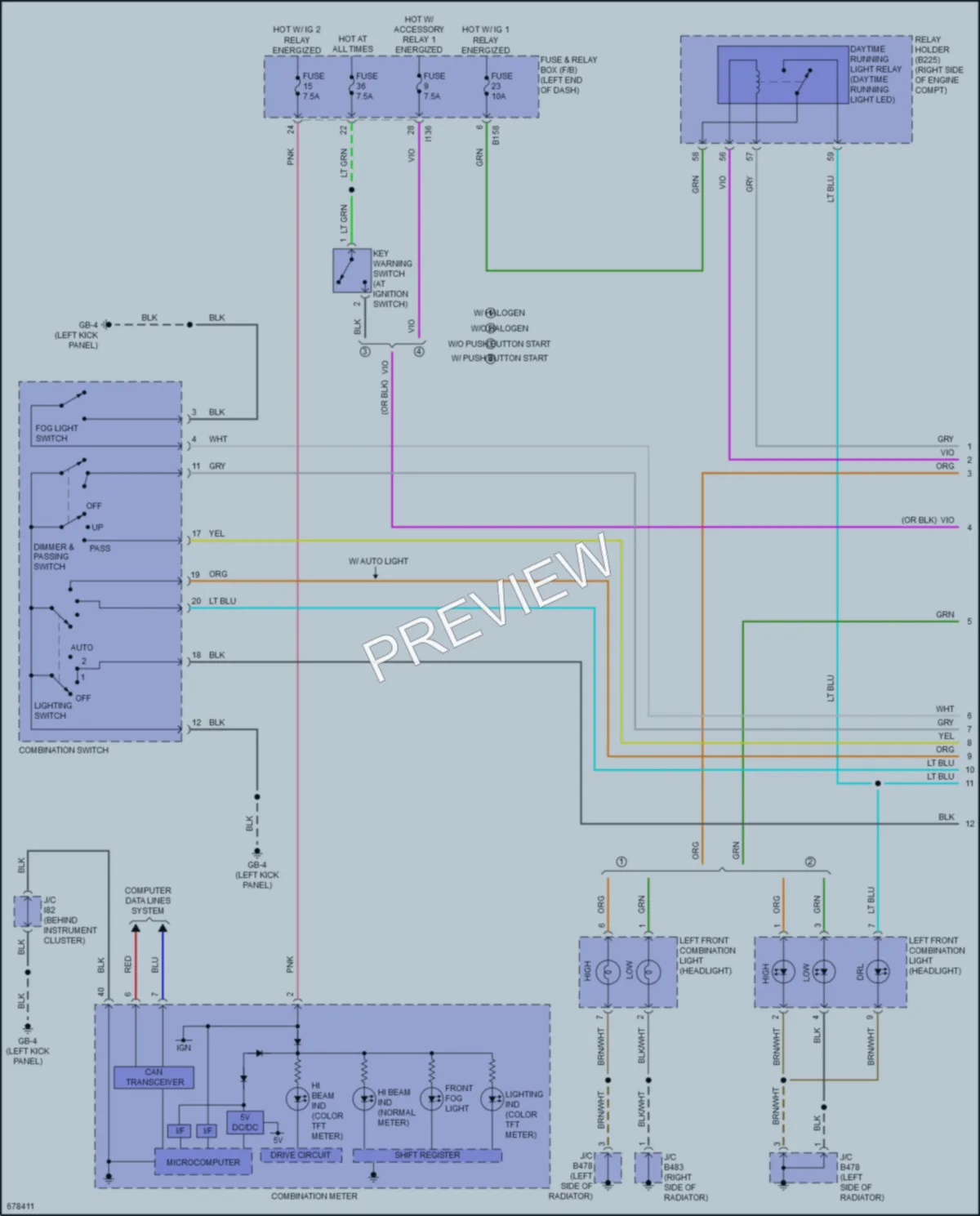 2019 Subaru CrosstrekHybrid Headlights wiring diagram preview
