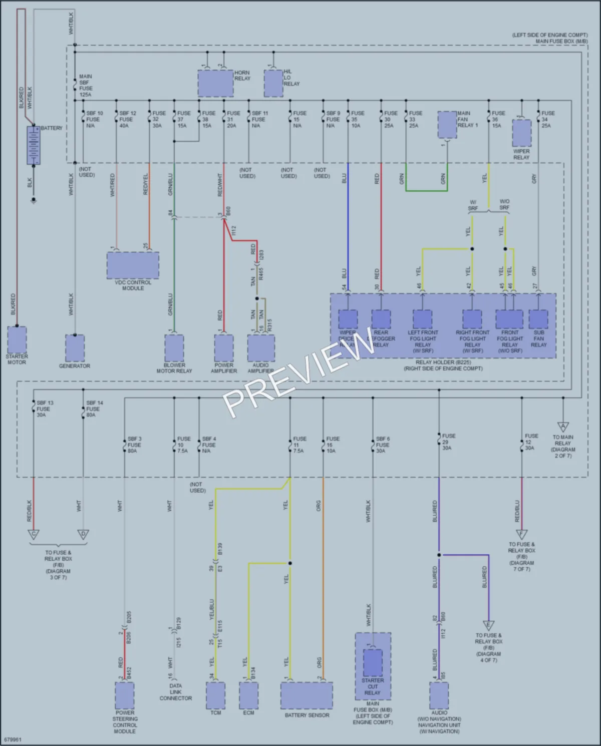 2019 Subaru CrosstrekHybrid Power Distribution wiring diagram preview