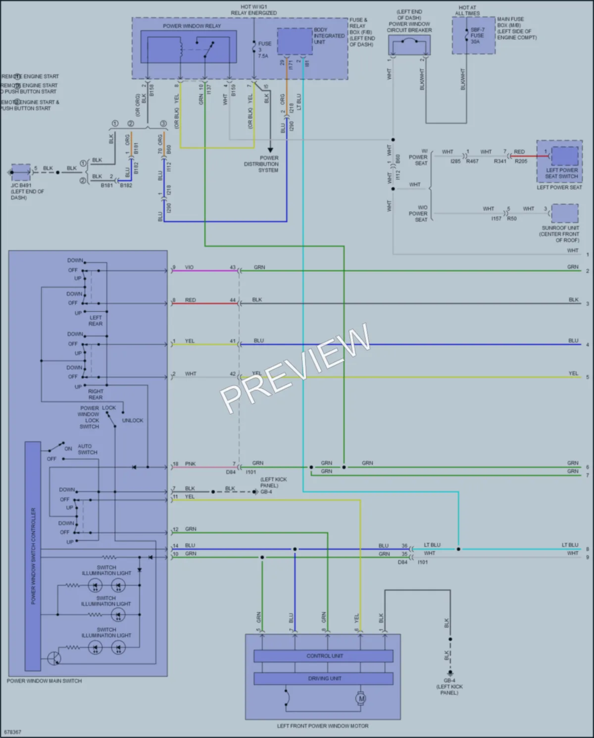 2019 Subaru CrosstrekHybrid Power Windows wiring diagram preview