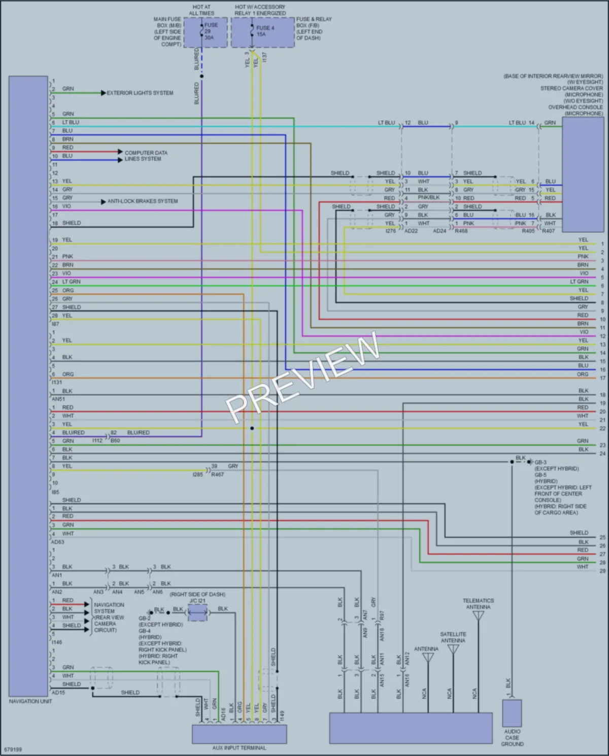 2019 Subaru CrosstrekHybrid Radio wiring diagram preview