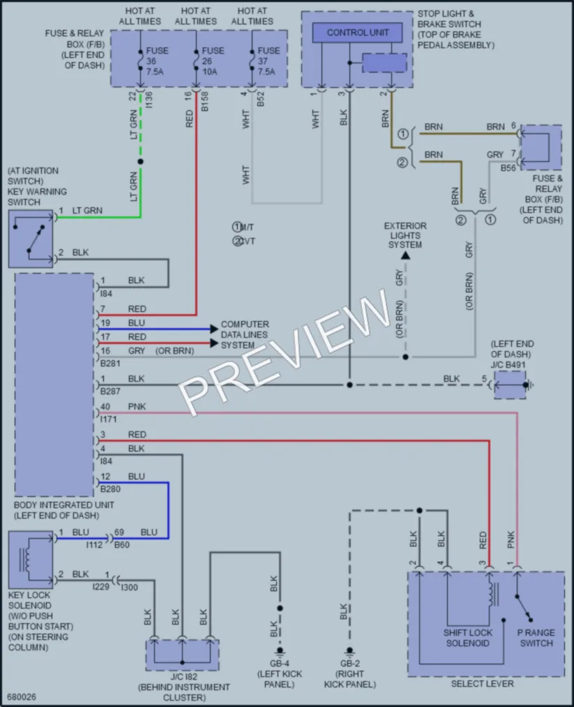 2019 Subaru CrosstrekHybrid Shift Interlock wiring diagram preview